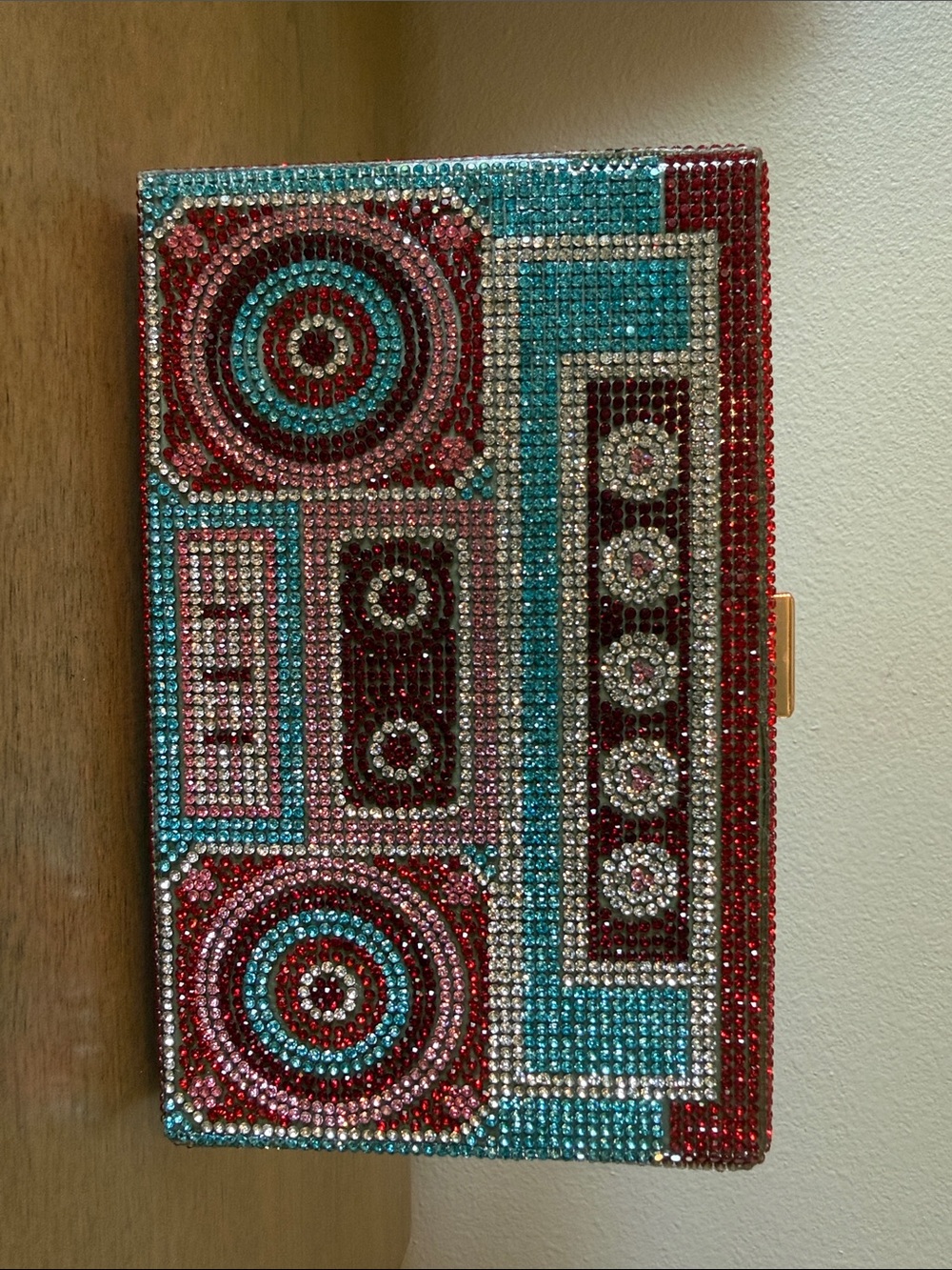 Vintage Style Boombox Rhinestone Evening Clutch – Retro 80s/90s